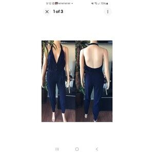 Stella Mccartney Cashmere Knit Halter Open Back Navy Sexy Romper Jumpsuit 42